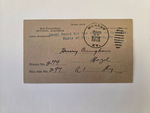 Henry H Cunningham Draft Card Back