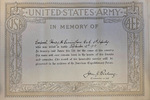 Henry H Cunningham Army Certificate